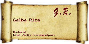 Galba Riza névjegykártya
